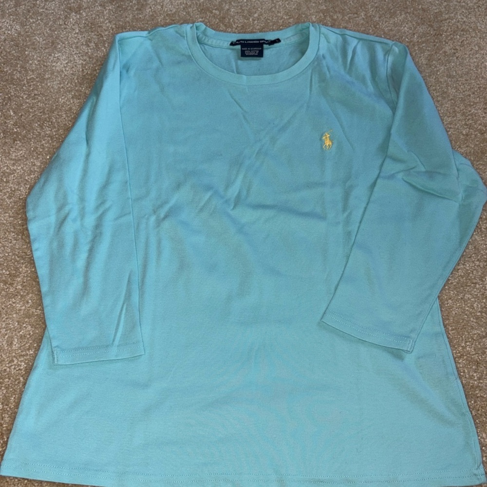 Ralph Lauren Sport 3/4 Length Shirt - Size L - Aqua